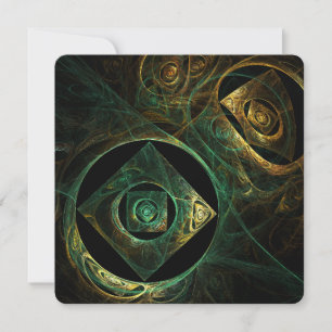 Magical Vibrations Abstract Fractal Art Design Invitation