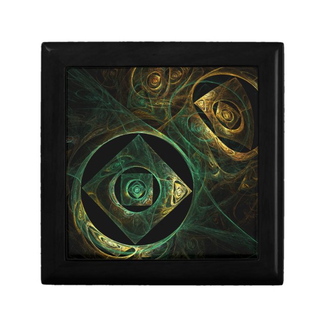 Magical Vibrations Abstract Fractal Art Design Keepsake Box (Front)