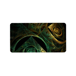 Magical Vibrations Abstract Fractal Art Design Label