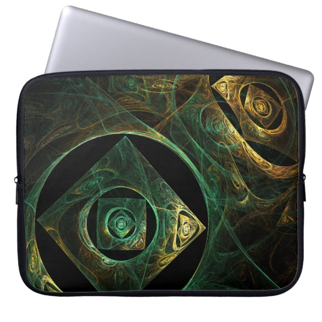 Magical Vibrations Abstract Fractal Art Design Laptop Sleeve (Front)