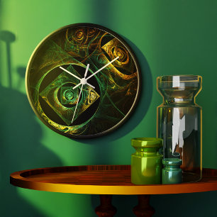 Magical Vibrations Abstract Fractal Art Design Large Clock