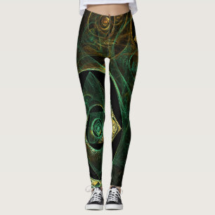 Magical Vibrations Abstract Fractal Art Design Leggings