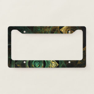 Magical Vibrations Abstract Fractal Art Design License Plate Frame