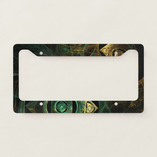 Magical Vibrations Abstract Fractal Art Design License Plate Frame (Front)