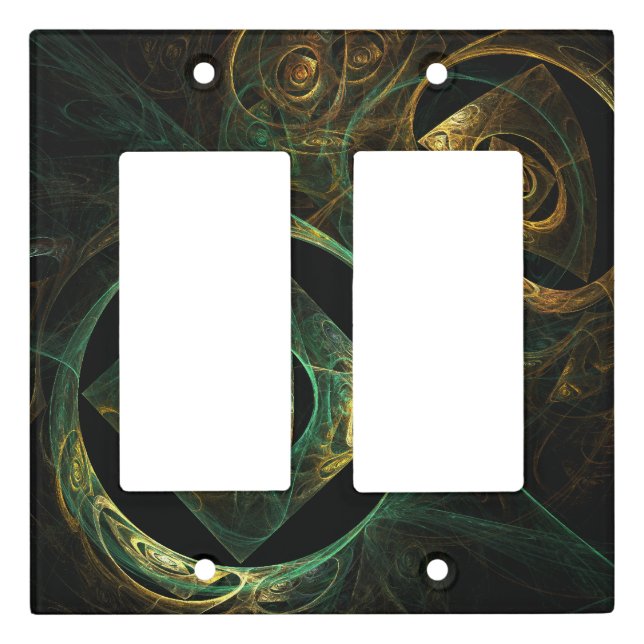 Magical Vibrations Abstract Fractal Art Design Light Switch Cover (Front)