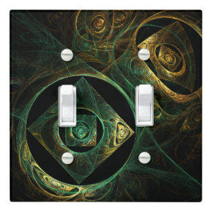 Magical Vibrations Abstract Fractal Art Design Light Switch Cover