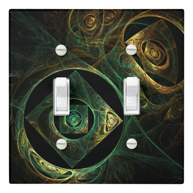 Magical Vibrations Abstract Fractal Art Design Light Switch Cover (In Situ)