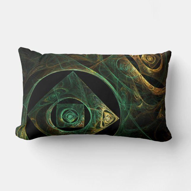 Magical Vibrations Abstract Fractal Art Design Lumbar Pillow (Front)