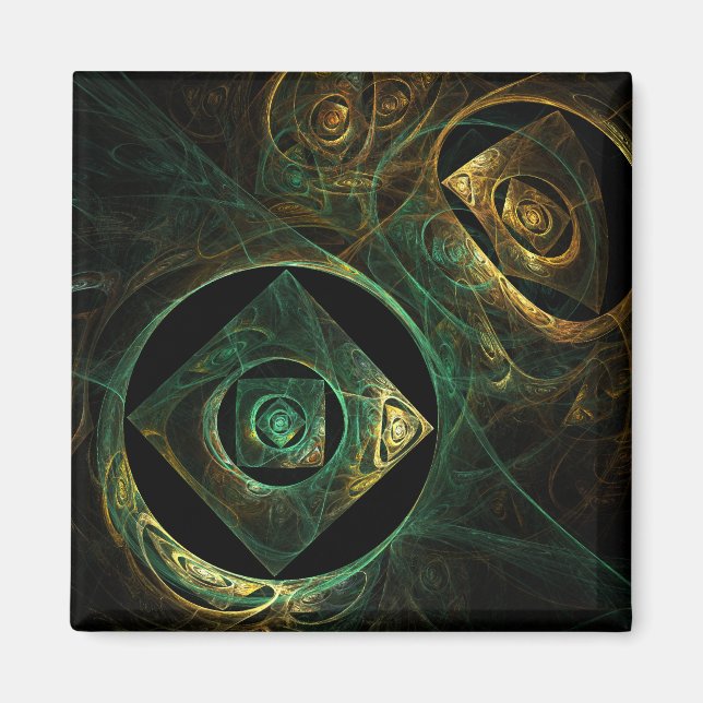 Magical Vibrations Abstract Fractal Art Design Magnet (Front)