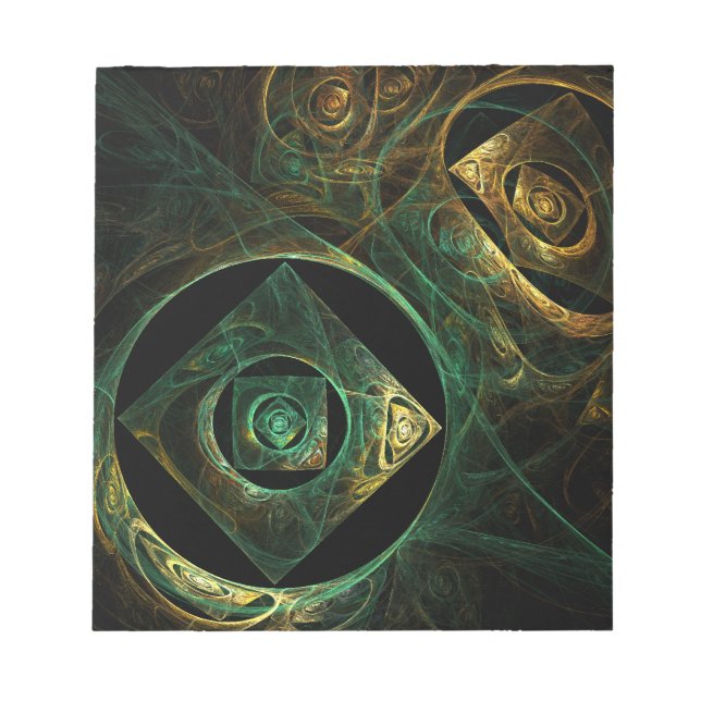 Magical Vibrations Abstract Fractal Art Design Notepad (Front)