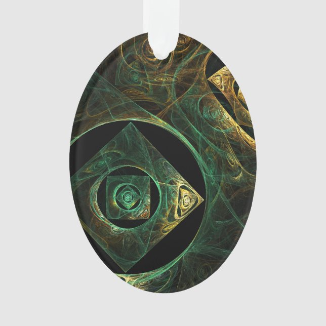 Magical Vibrations Abstract Fractal Art Design Ornament (Front)