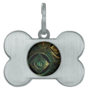 Magical Vibrations Abstract Fractal Art Design Pet ID Tag