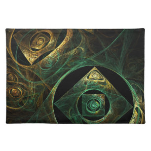 Magical Vibrations Abstract Fractal Art Design Placemat