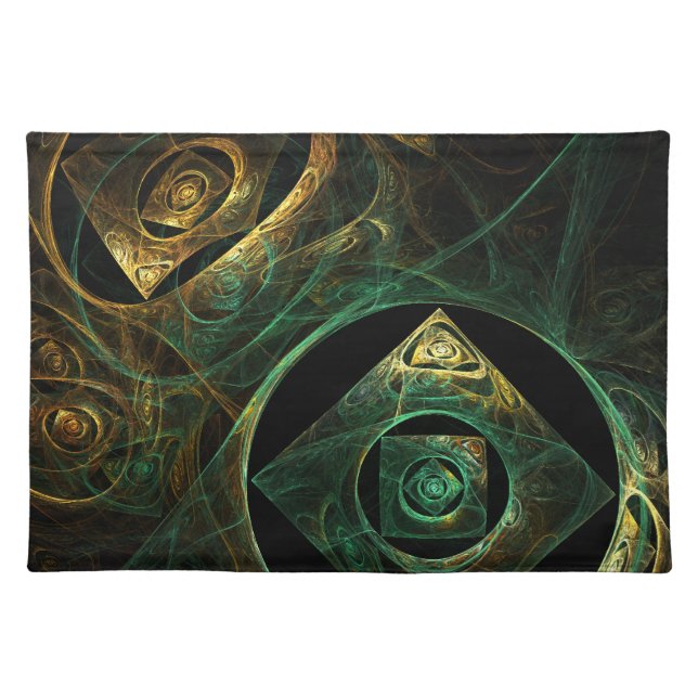 Magical Vibrations Abstract Fractal Art Design Placemat (Front)