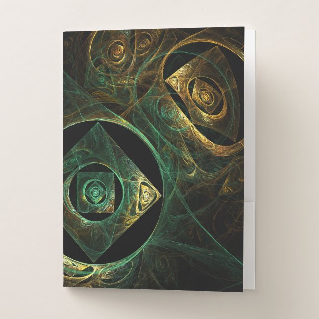 Magical Vibrations Abstract Fractal Art Design Pocket Folder (Front)