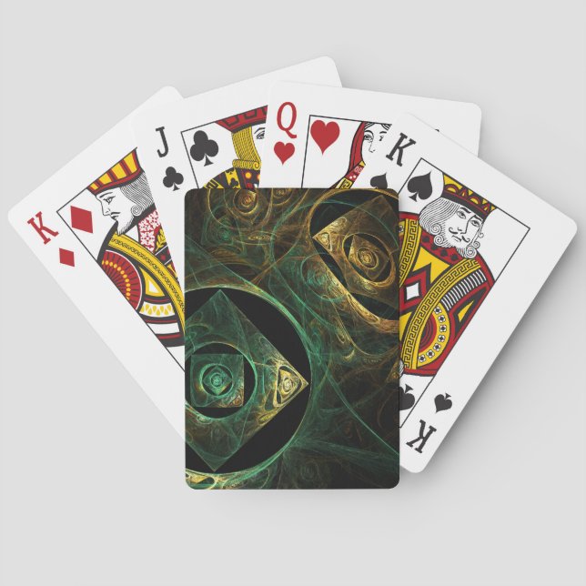 Magical Vibrations Abstract Fractal Art Design Poker Cards (Back)