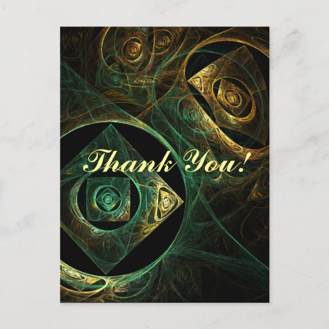 Magical Vibrations Abstract Fractal Art Design Postcard (Front)