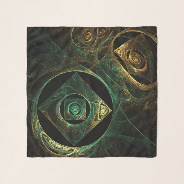 Magical Vibrations Abstract Fractal Art Design Scarf (Front)