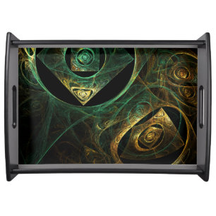 Magical Vibrations Abstract Fractal Art Design Serving Tray