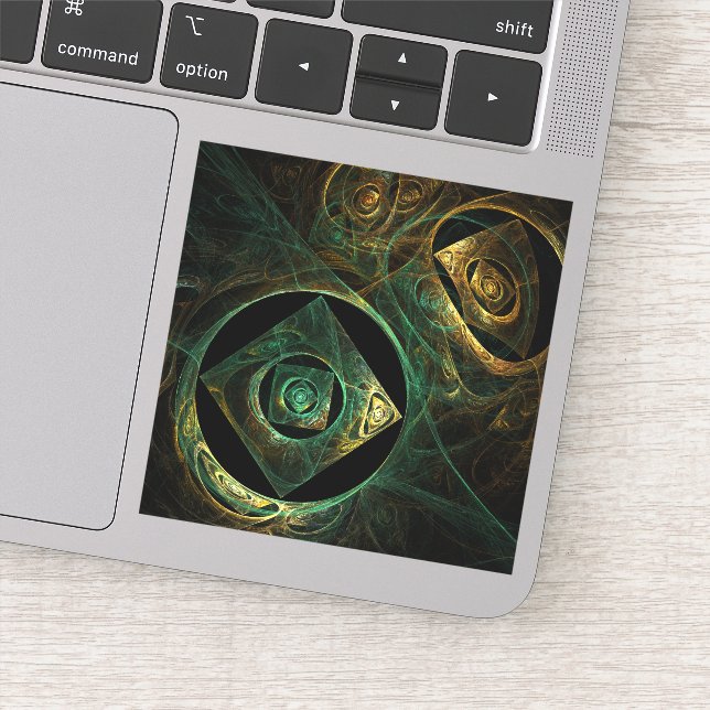 Magical Vibrations Abstract Fractal Art Design Sticker (Detail)
