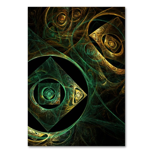 Magical Vibrations Abstract Fractal Art Design Table Number (Front)