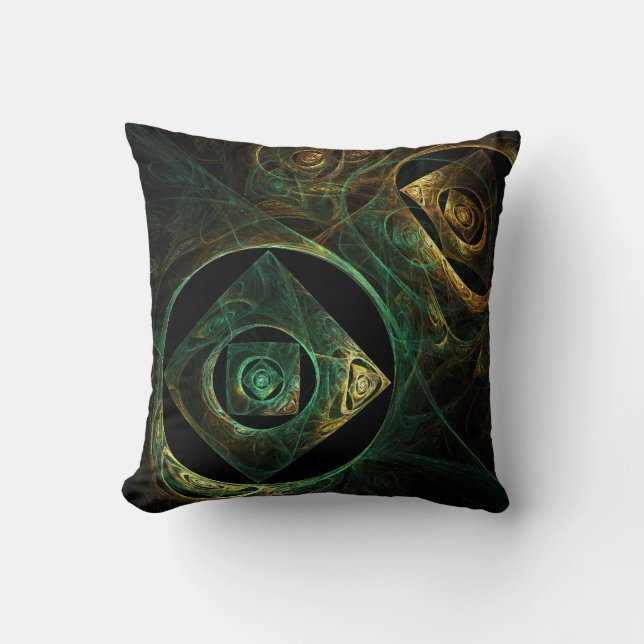 Magical Vibrations Abstract Fractal Art Design Throw Pillow (Front)