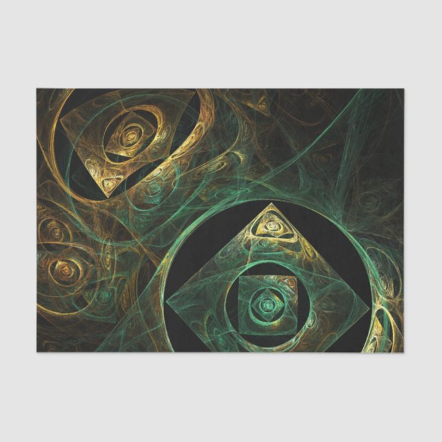 Magical Vibrations Abstract Fractal Art Design Tissue Paper (Front)