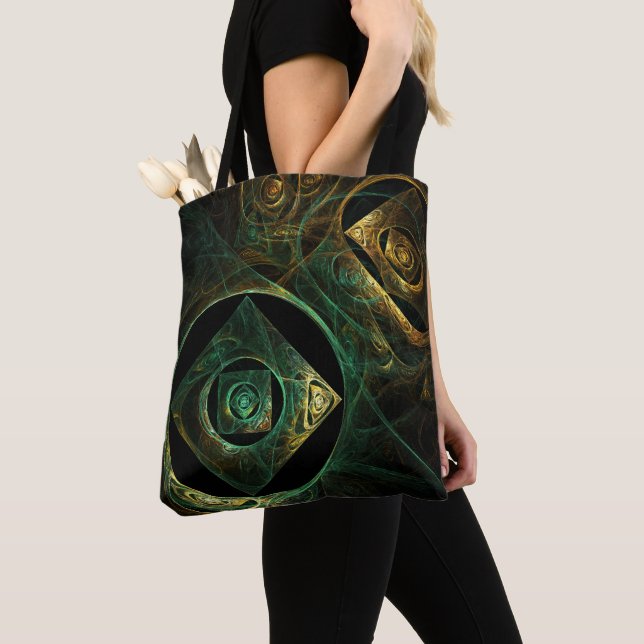 Magical Vibrations Abstract Fractal Art Design Tote Bag (Close Up)