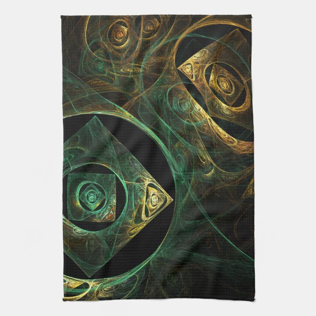 Magical Vibrations Abstract Fractal Art Design Towel (Vertical)