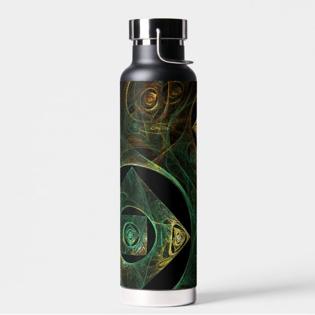 Magical Vibrations Abstract Fractal Art Design Water Bottle (Left)