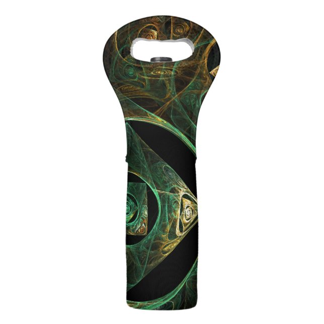 Magical Vibrations Abstract Fractal Art Design Wine Bag (Front)