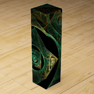 Magical Vibrations Abstract Fractal Art Design Wine Gift Box