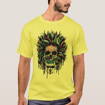 Magical Voodoo Skull Warrior T-shirt by BenFellowes at Zazzle