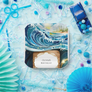 Magical Water Children Ocean Waves Birthday Paper Plates
