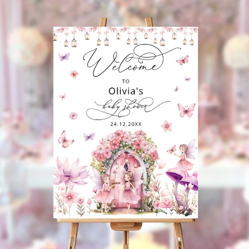 Magical Watercolor Fairy Baby Shower Welcome Foam Board