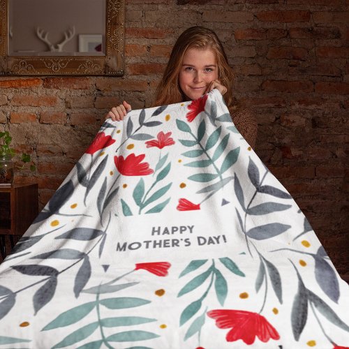 Magical Watercolor Garden Mothers Day Fleece Blanket