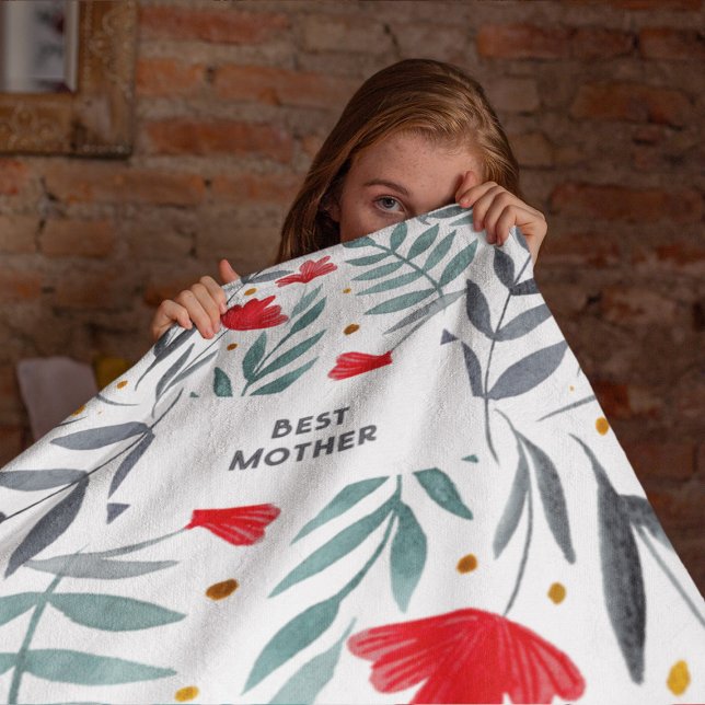 Magical Watercolor Garden Mother's Day Fleece Blanket (Creator Uploaded)