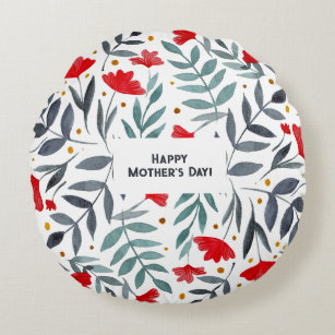 Magical Watercolor Garden Mother's Day Round Pillow