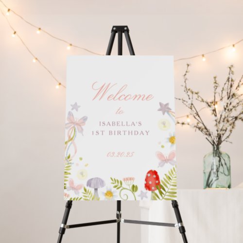 Magical Watercolor Greenery Birthday Welcome Sign