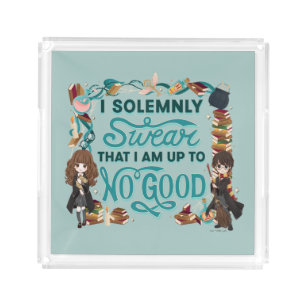 Magical Watercolor "I Solemnly Swear" Acrylic Tray