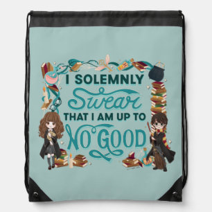 Magical Watercolor "I Solemnly Swear" Drawstring Bag