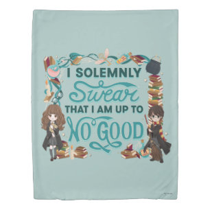 Magical Watercolor "I Solemnly Swear" Duvet Cover