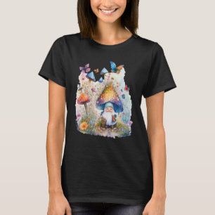 Magical Watercolor Mushrooms Garden with Gnome & B T-Shirt