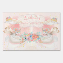 Magical Watercolor Pink Unicorn Baby Shower