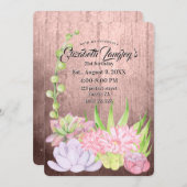 Magical Watercolor Succulents Birthday Invitation (Front/Back)