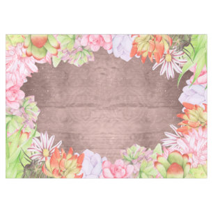 Magical Watercolor Succulents Brown Tablecloth