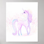 Magical Watercolor Unicorn Art Poster at Zazzle
