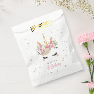 Magical Watercolor Unicorn Birthday Favor Bag