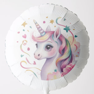 Magical Watercolor Unicorn Girl Birthday Party Balloon