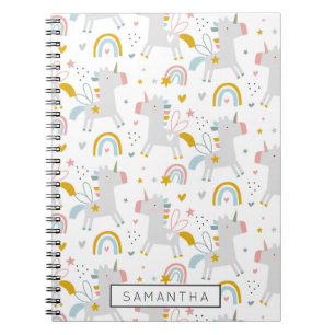 Magical Watercolor Unicorn & Rainbow  Notebook
